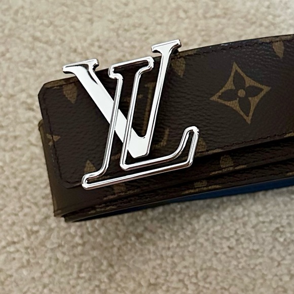 LOUIS VUITTON | LV Line 40 mm Reversible Blue Belt - Picture 4 of 9